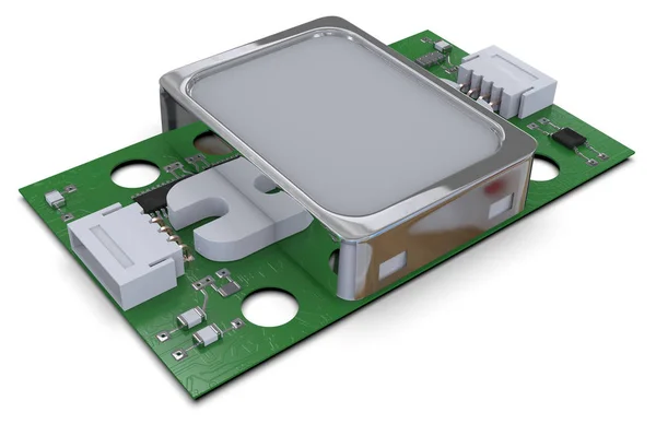Módulo Sensor Impressão Digital Isolado Branco — Fotografia de Stock