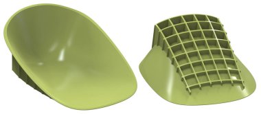 Topuk üzerinde beyaz izole amortisörler su bardağı