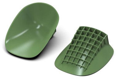 Topuk üzerinde beyaz izole amortisörler su bardağı