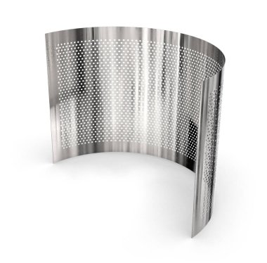 Delinmiş metal ağ tabakası beyaza izole edildi