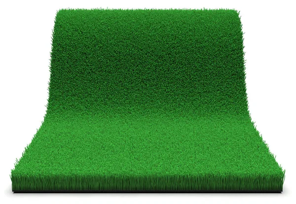 Artificial Green Grass Isolated White — Stock Photo, Image