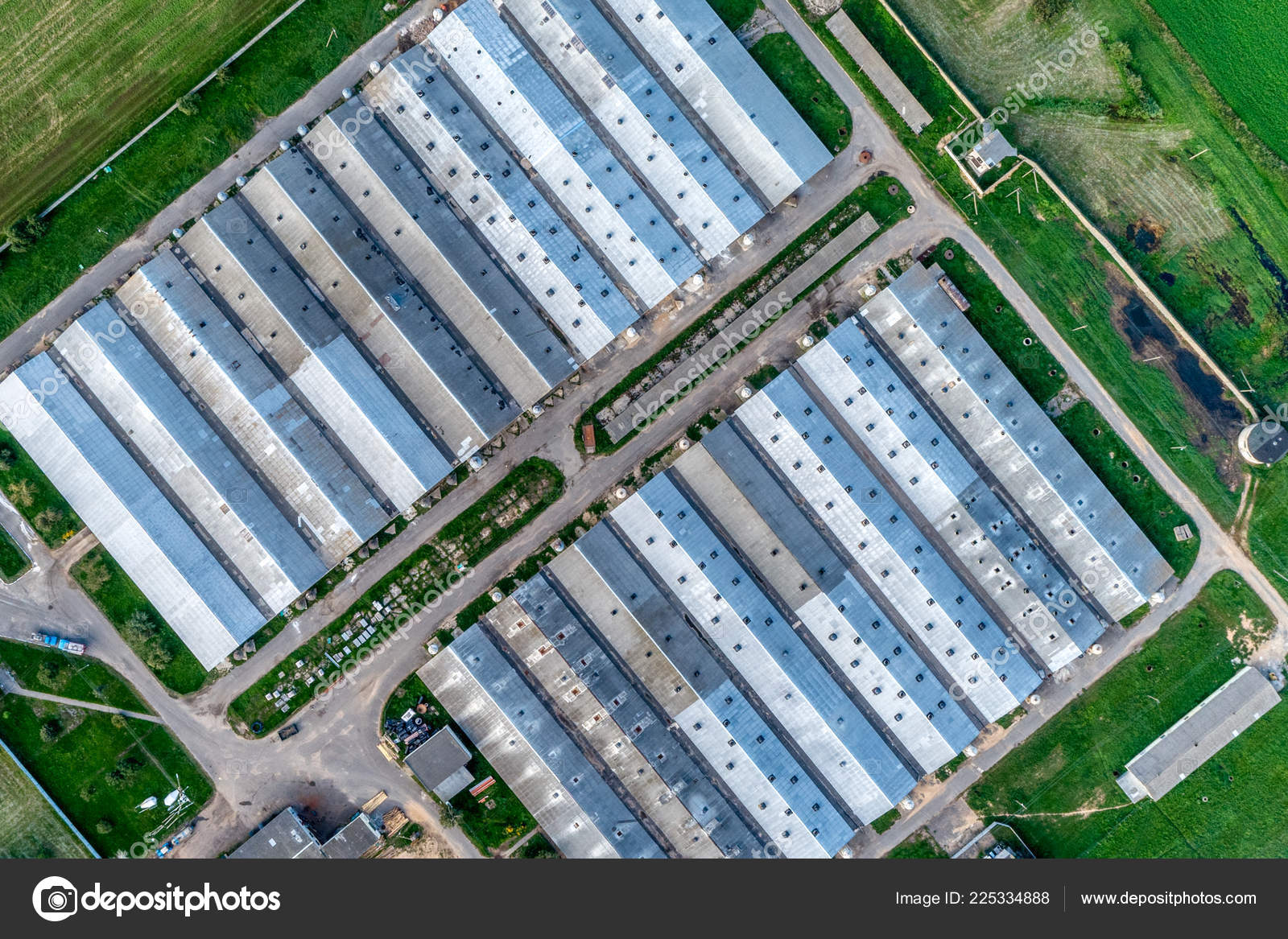 Livestock Farm, Farm For Growing Pigs. Aerial View. — Stock Photo.