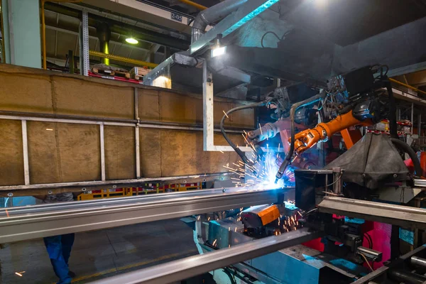 Welding robot at work.