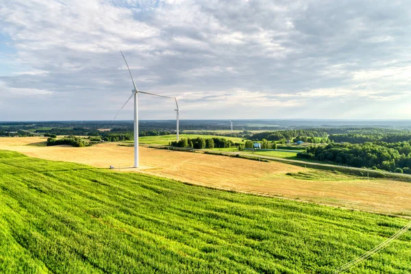 Wind power station. Aerial view. Wonderful landscape shot