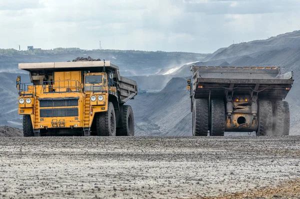 Large quarry dump truck. Transport industry.