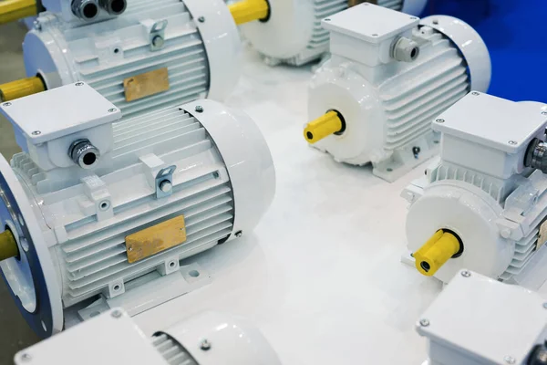 New electric motors. Electric motors are painted white.