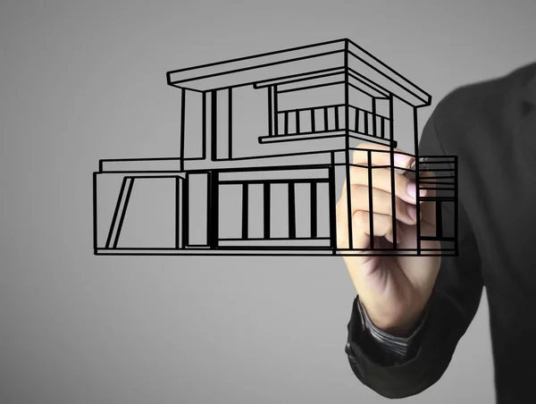 Hand Drawing House — Stock Photo, Image