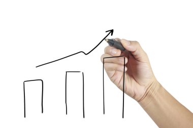 İş işadamı çizim grafiği büyüyen grafik