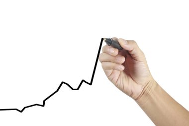 İş işadamı çizim grafiği büyüyen grafik