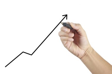 İş işadamı çizim grafiği büyüyen grafik