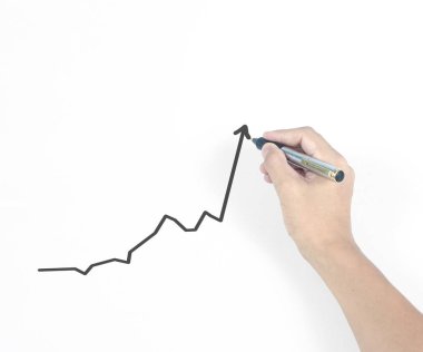 İş işadamı çizim grafiği büyüyen grafik