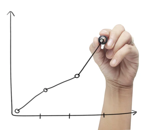 Gráfico de crescimento gráfico de desenho de empresário — Fotografia de Stock