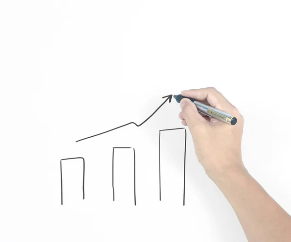 Businessman drawing  chart growing graph — Stock Photo, Image