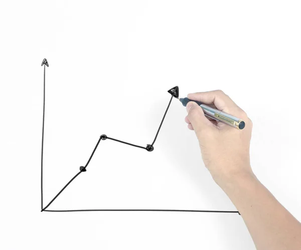 Gráfico de crescimento gráfico de desenho de empresário — Fotografia de Stock