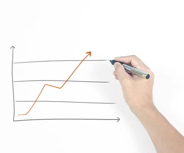 ビジネスマン描画チャート成長グラフ — ストック写真