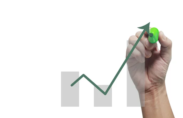 Hand writing analyze graph for trade stock market — Stock Photo, Image