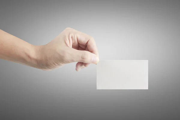 Рука тримає віртуальну картку з вашою — стокове фото