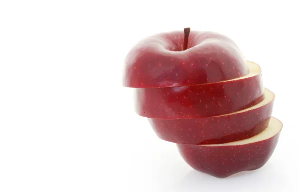 Kırmızı elma dilimli — Stok fotoğraf