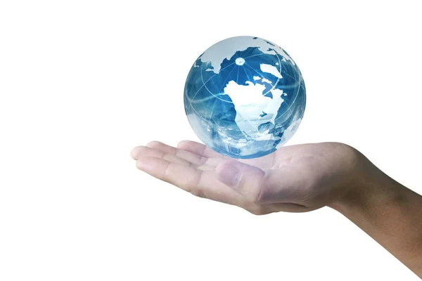 Glass globe in hand — Stock Photo, Image