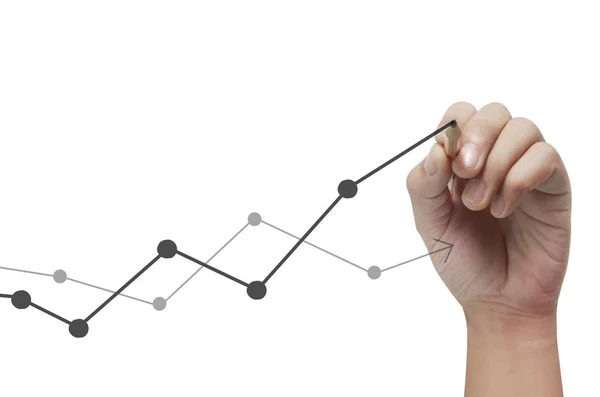 Hand drawing chart, graph of growth — Stock Photo, Image