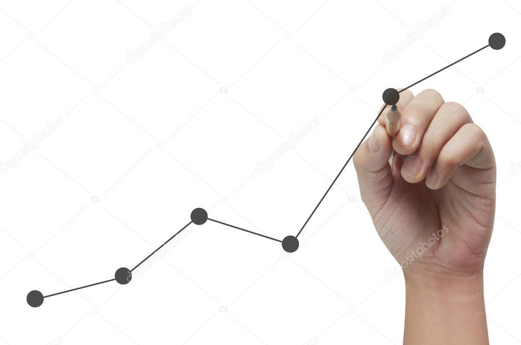 Hand drawing chart, graph of growth