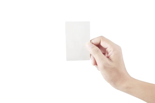 Mão segurando papel virtual com o seu — Fotografia de Stock
