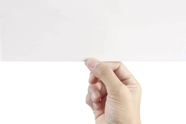 Hand houden van virtueel papier met uw — Stockfoto