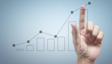 El finansal gösterge ve muhasebe mar bir grafik dokunmadan