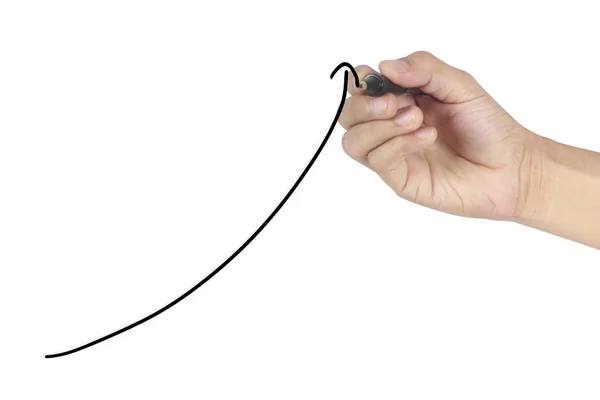 Desenho da mão um gráfico, gráfico de crescimento — Fotografia de Stock