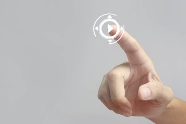 Ellere dokunan düğme ekranı arayüzü küresel bağlantı özel