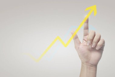 Finansal gösterge ve hesaplama işaretinin el ele dokunması