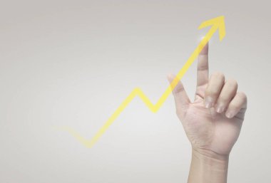 Finansal gösterge ve hesaplama işaretinin el ele dokunması