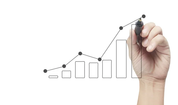 Cuadro de dibujo a mano, gráfico de stock de crecimiento — Foto de Stock