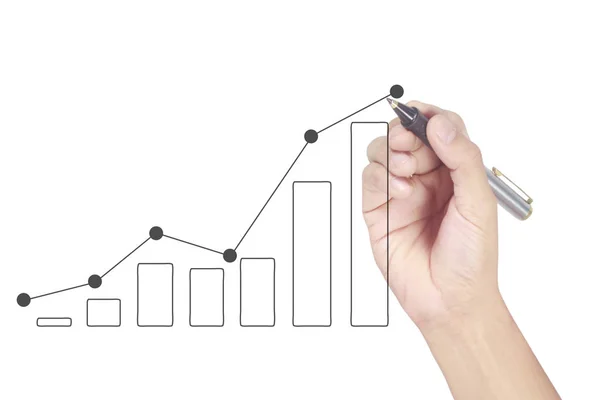 Hand drawing  chart, graph stock of growth — Stock Photo, Image