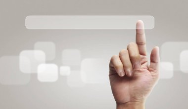 Ellere dokunan düğme ekranı arayüzü küresel bağlantı özel