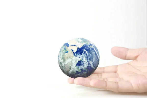 Globe ,earth in human hand, Earth image provided by Nasa — Stock Photo, Image