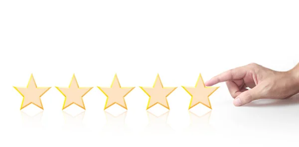 Hand Touching Rise Increasing Five Stars Increase Rating Evaluation Classification — Stock Photo, Image