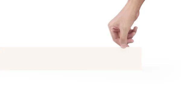 Mão Segurando Virtual Papel Com Seu — Fotografia de Stock