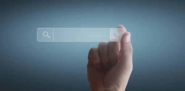 Eller Düğme Ekran Arayüzüne Dokunuyor Küresel Bağlantı Müşteri Veri Alışverişi — Stok fotoğraf