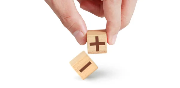 Concept Creative Idea Innovation Wooden Cube Block Hand Symbol — Stock Photo, Image