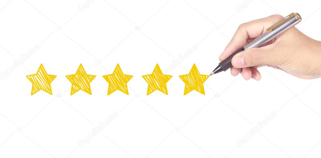 Blurred background rating with hand drawn stars, Drawing of stars