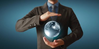 Dünya, insan elinde, gezegenimizi parıl parıl tutuyor. Dünya resmi Nasa tarafından sağlandı