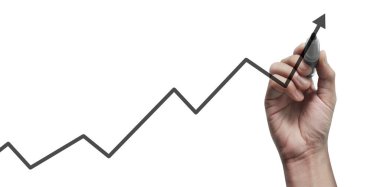 El çizimi bir tablo, büyümenin grafiği