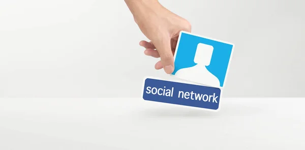 Manos Con Servicio Redes Sociales Impresas Papel — Foto de Stock