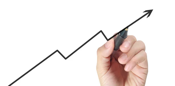 Hand Drawing Chart Graph Stock Growth — Stock Photo, Image