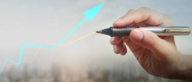 El çizimi bir tablo, büyümenin grafiği