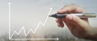 El çizimi bir tablo, büyümenin grafiği