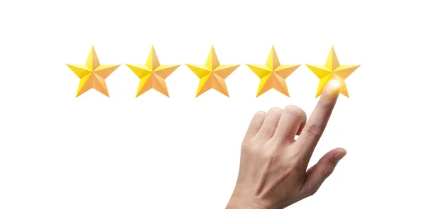 Rise Increasing Five Stars Increase Rating Evaluation Classification Concept Hand — Stock Photo, Image