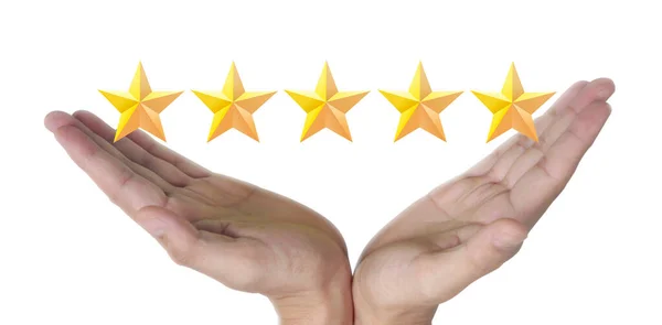 Rise Increasing Five Stars Increase Rating Evaluation Classification Concept Hand — Stock Photo, Image
