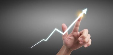 Finansal gösterge ve muhasebe piyasa analizi grafiklerinin el ele dokunması